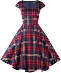 PUKAVT Women's Cocktail Party Dress with Pockets for Retro Style
