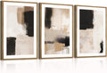Neutral Abstract Wall Art Set of 3 for Modern Home Decor