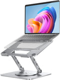 Rotating Laptop Stand 360 Angle Swivel - Height Adjustable for Neck