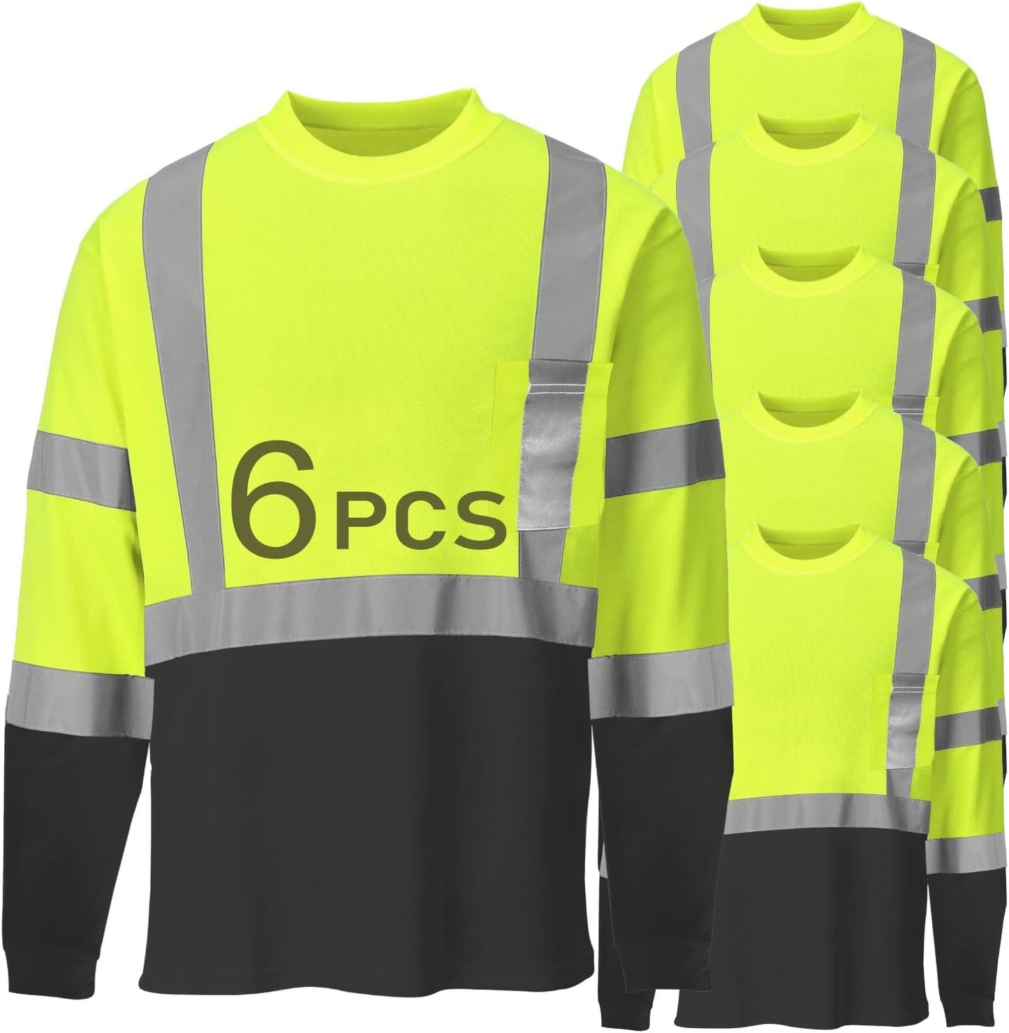 High Visibility Safety Shirts for Men with Reflective Strips