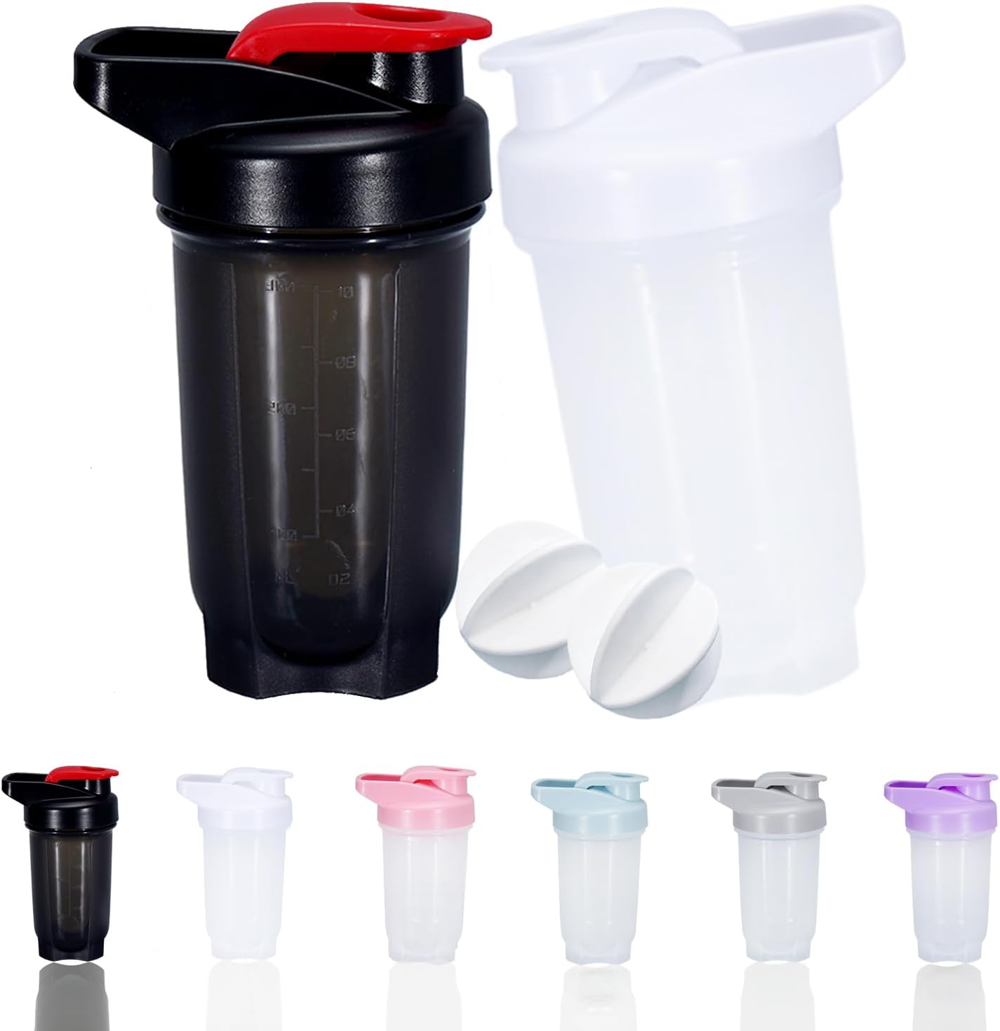 GAISHION Shaker Bottle Set - Whisk Balls Included