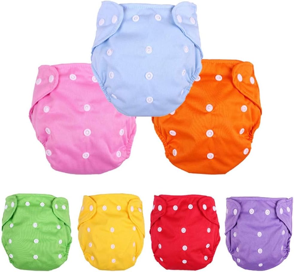 7pcs Washable Reusable Baby Cloth Diapers - CSKB