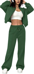 LovelyWholesale Women Sweatsuits 2 Piece Set - Comfortable Zip Up