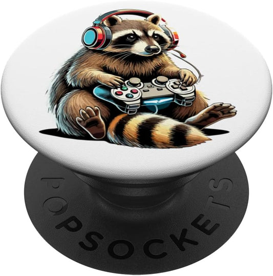 Raccoon PopSockets - Ultimate Gamer Grip!