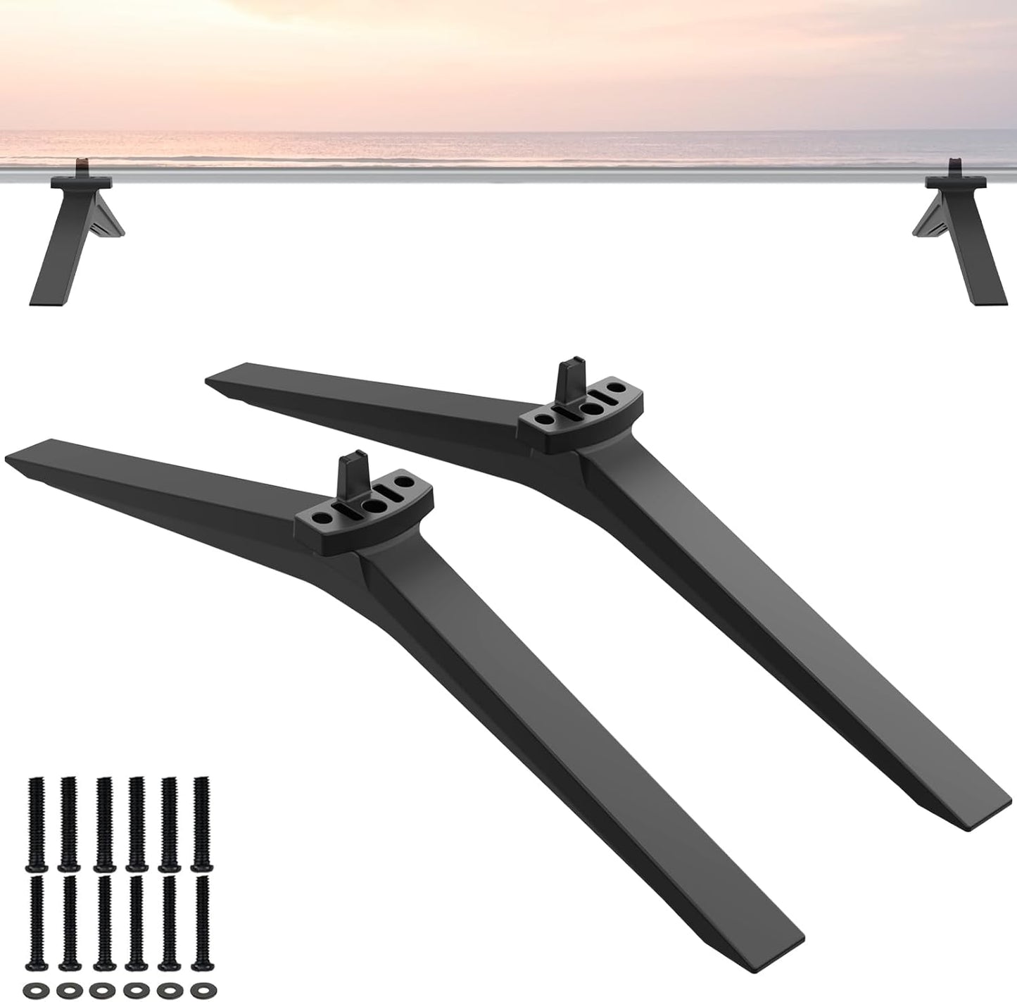 Sturdy LG TV Stand with Screws, Black  Dinghosen