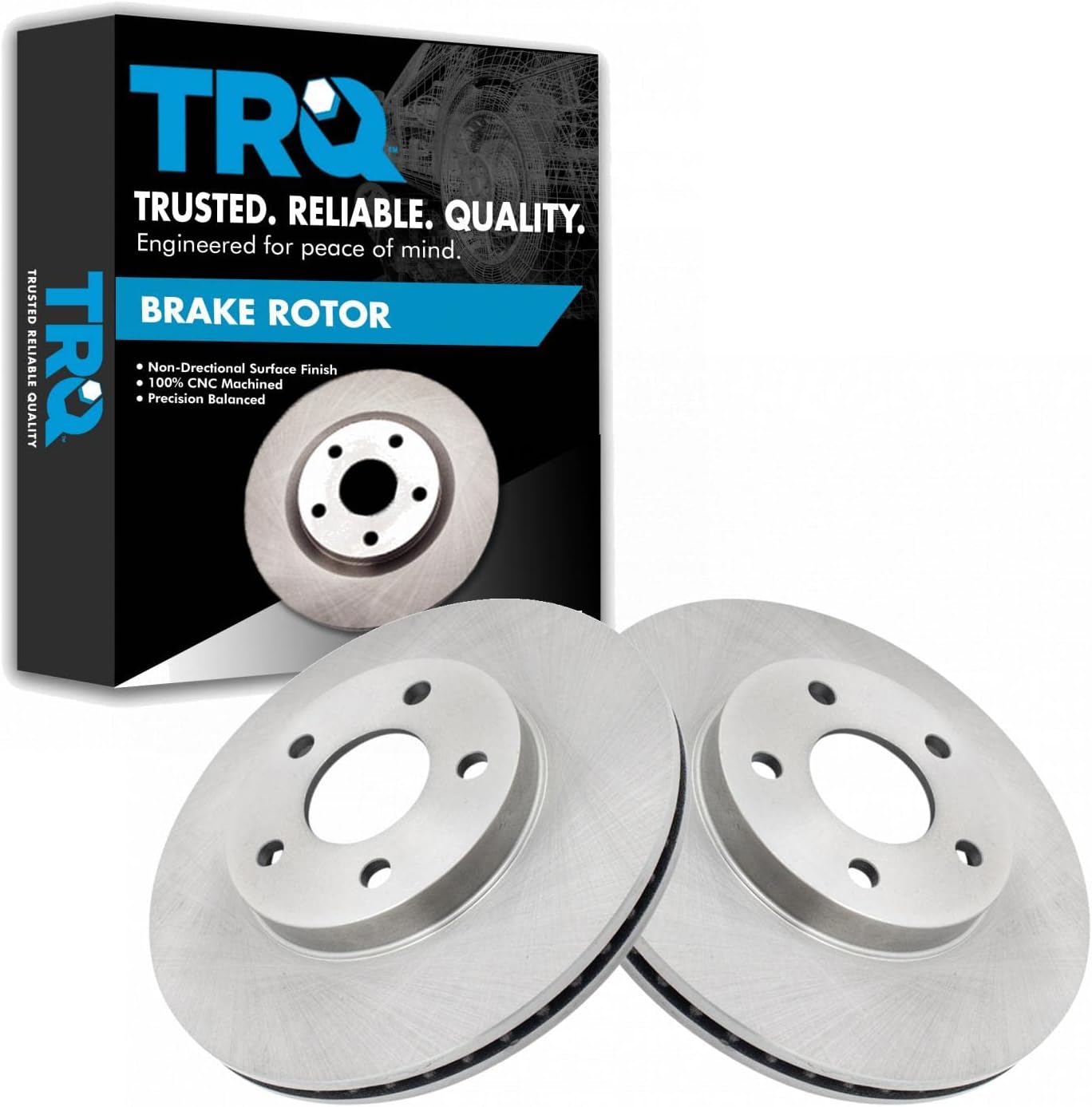 TRQ Front Brake Rotors Set Vented for Chevrolet Cobalt 2007-2010