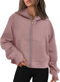 AUTOMET Womens Zip Up Hoodies Fleece Jacket - Cozy
