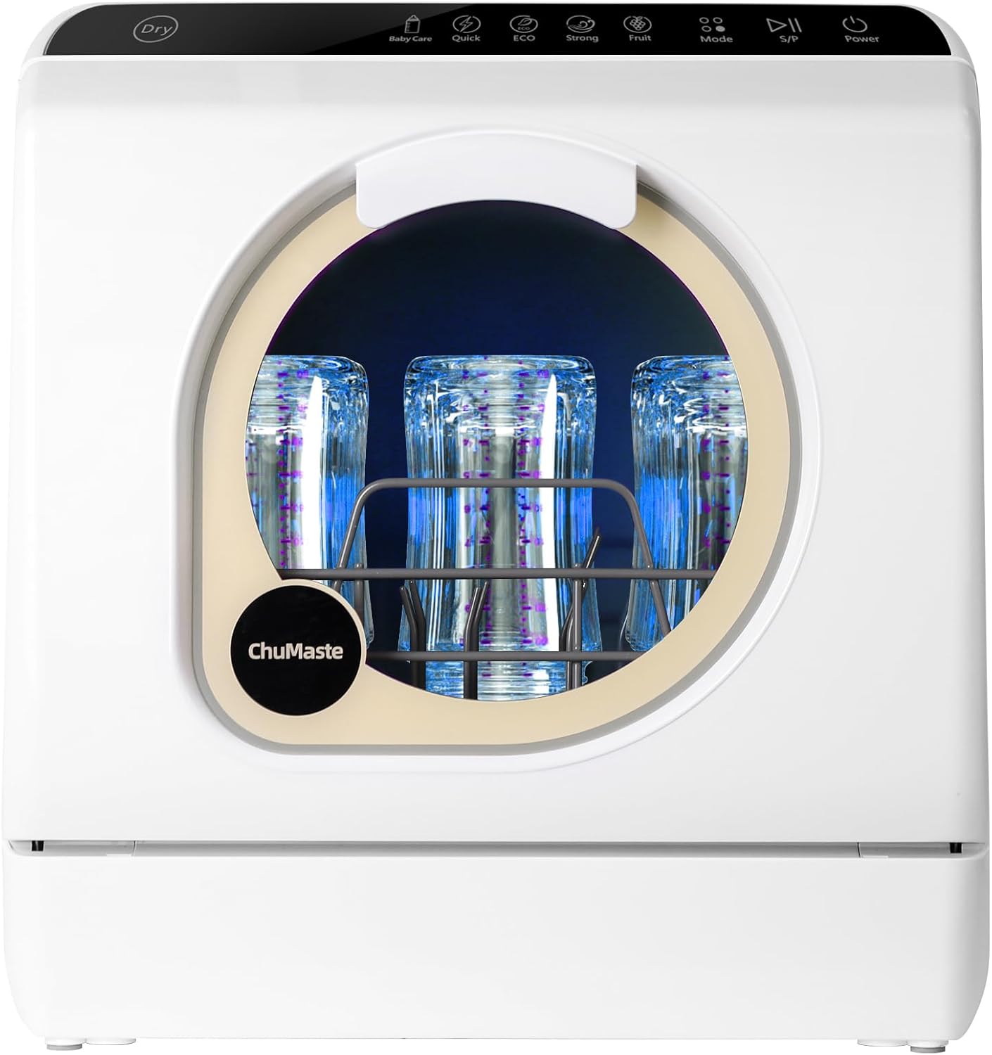 Portable Countertop Dishwasher with Drying and 6 Wash Programs