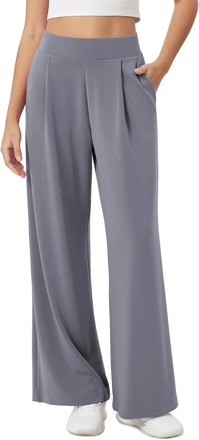 ODODOS Modal Soft Wide Leg Pants for Women - High Waist Comfort