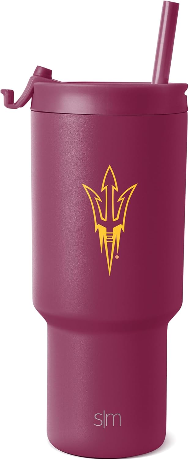 30oz Tumbler with Flip Lid and Straws for Arizona State Fans
