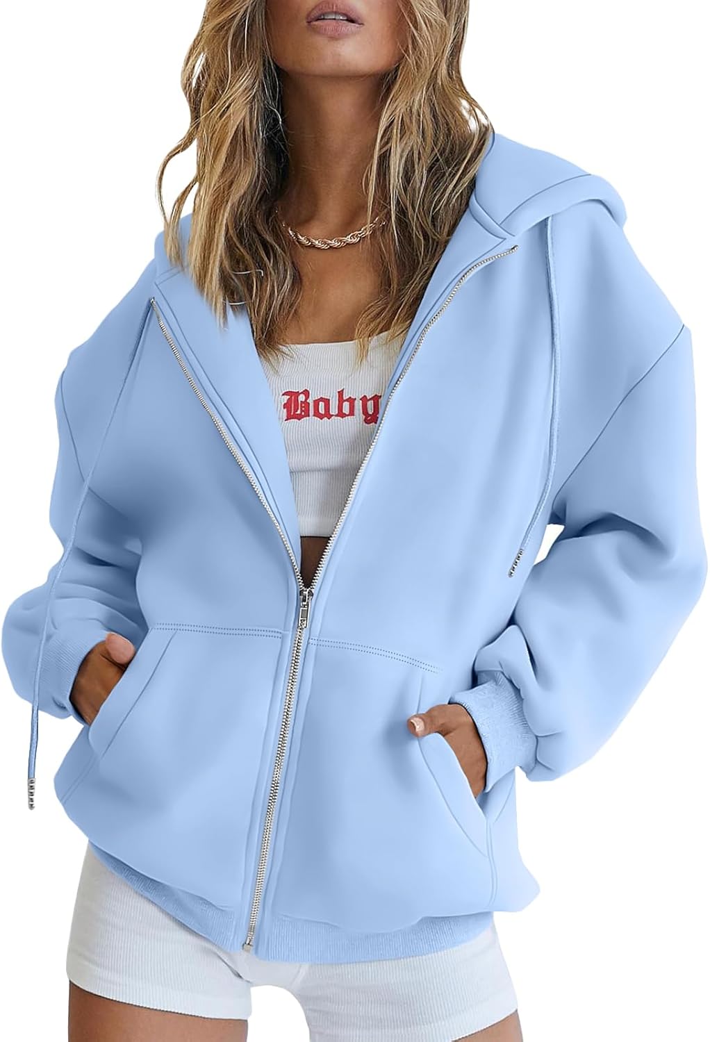 Trendy Queen Womens Zip Up Hoodies for Fall and Winter Fashion