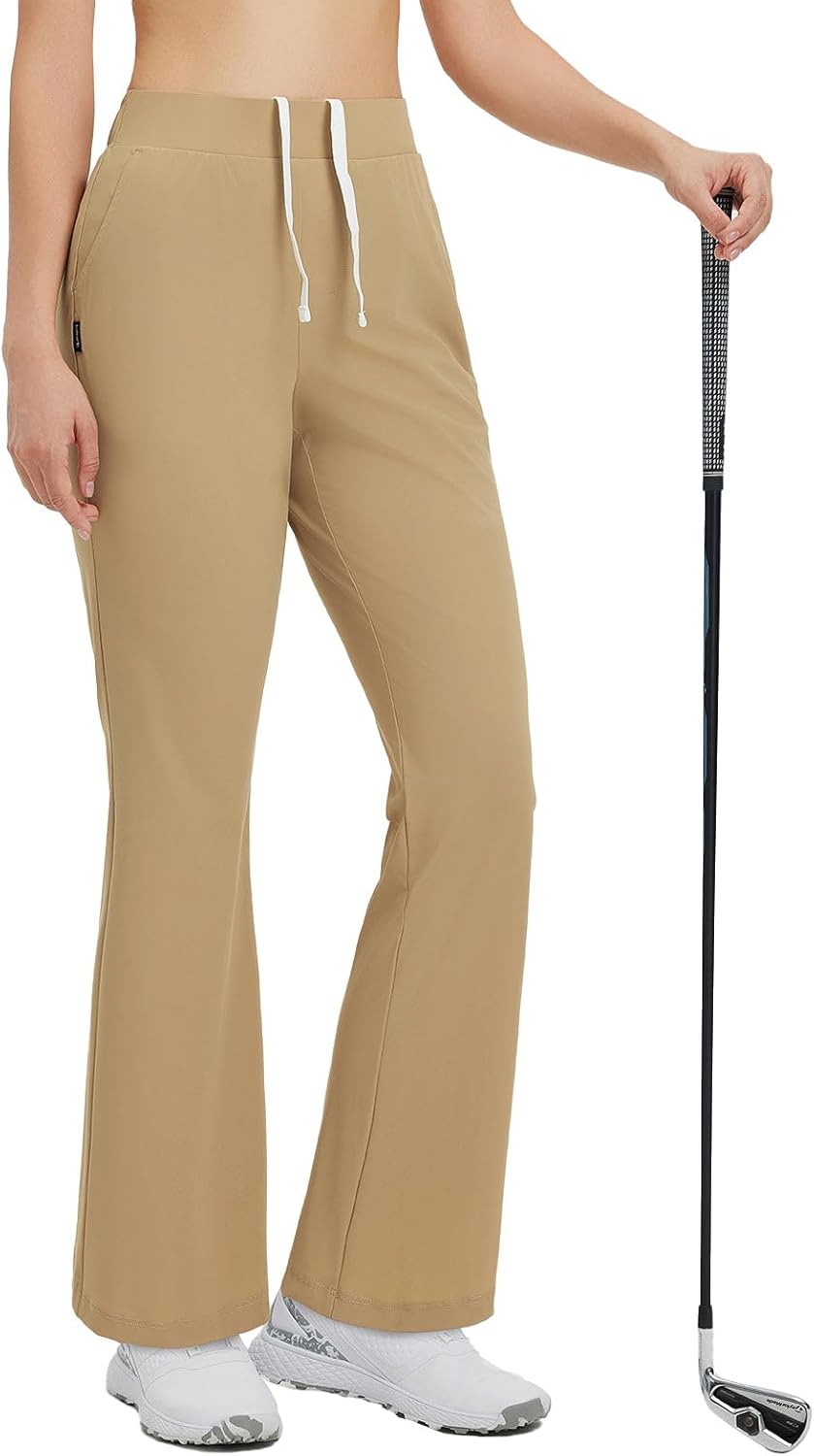 baleaf Women's Golf Pants Lightweight Stretch Flare Travel Pants