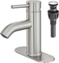 Brushed Nickel Bathroom Faucet Single Handle Vanity Sink Faucet