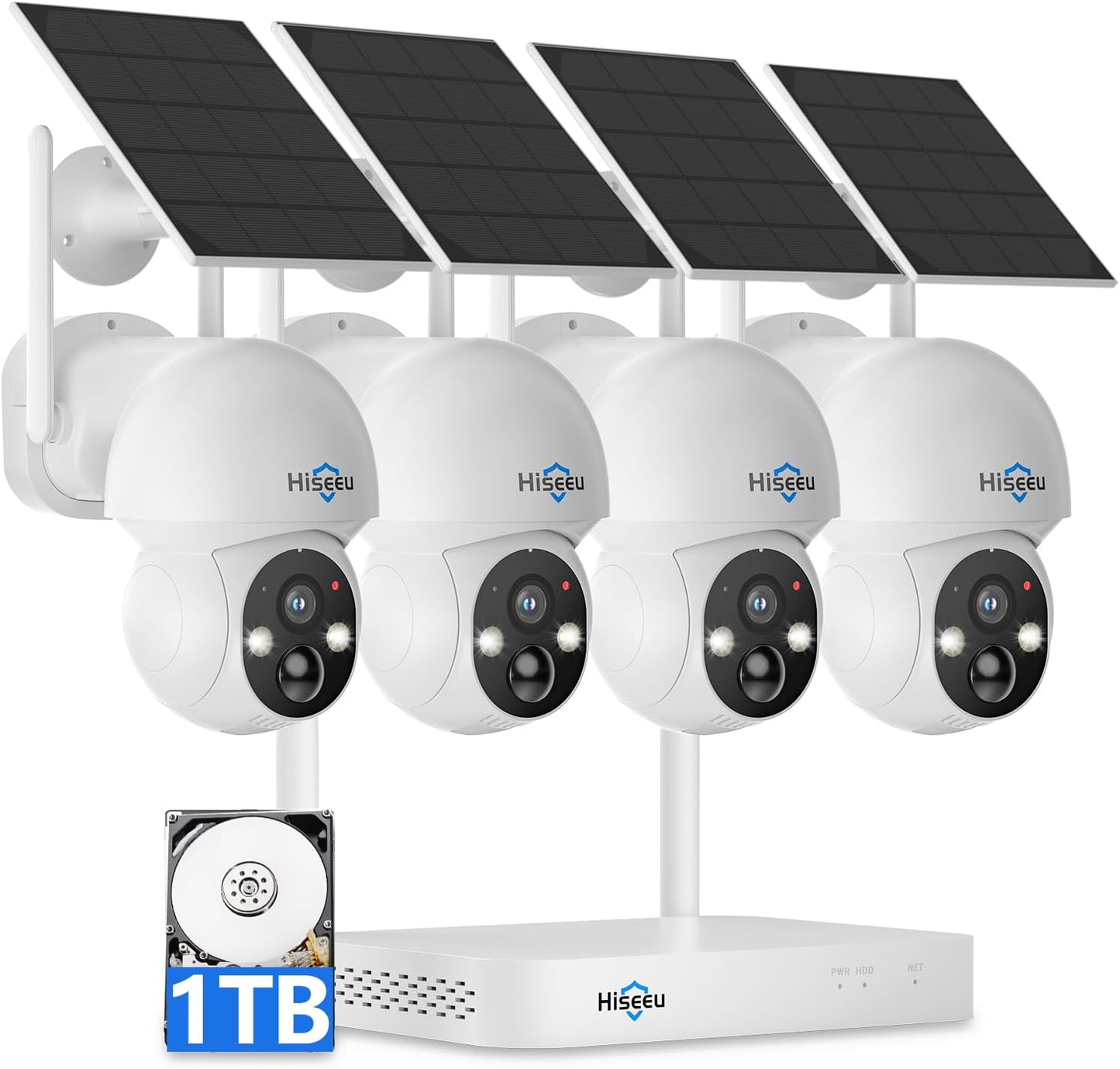 Hiseeu Solar Camera - 24/7 Color Night Vision