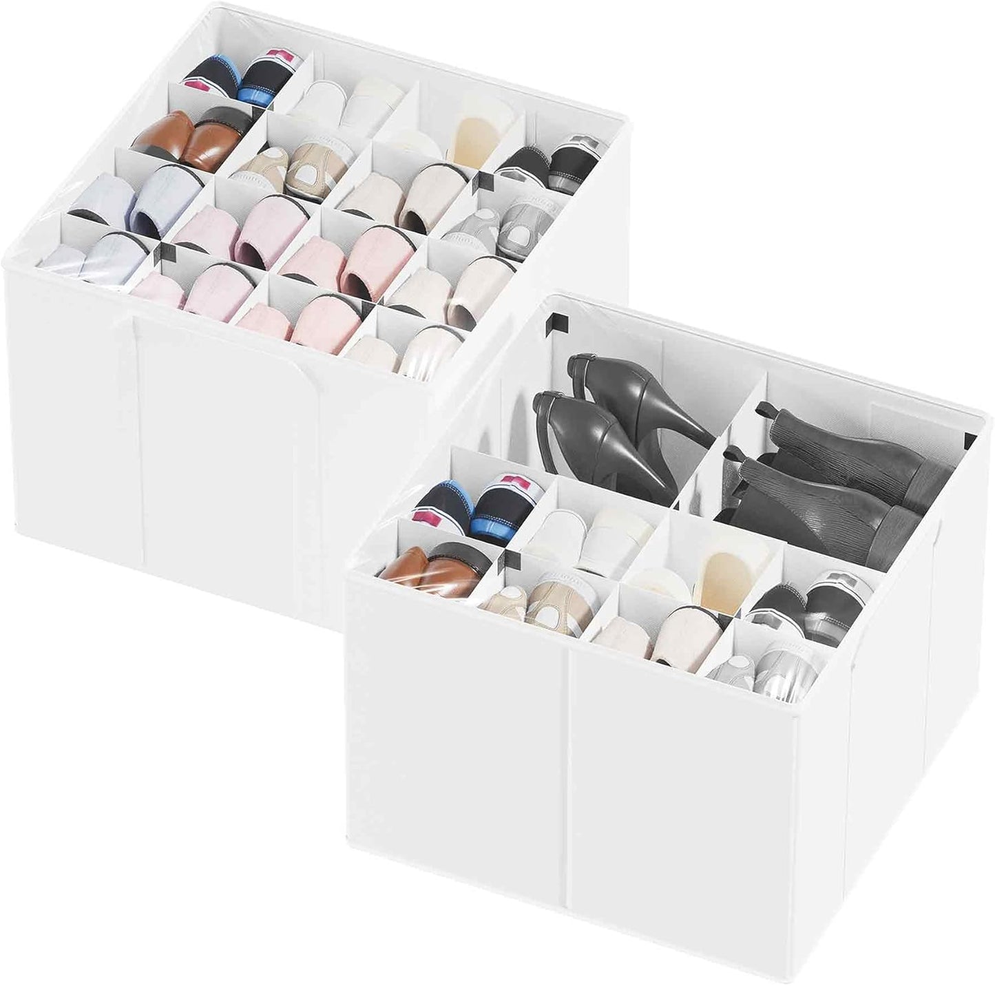 SpaceAid Shoe Organizer for Closet - Foldable Storage Bins