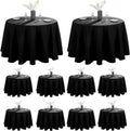 120in Round Tablecloth 10 Pack Black Polyester - Durable Cover