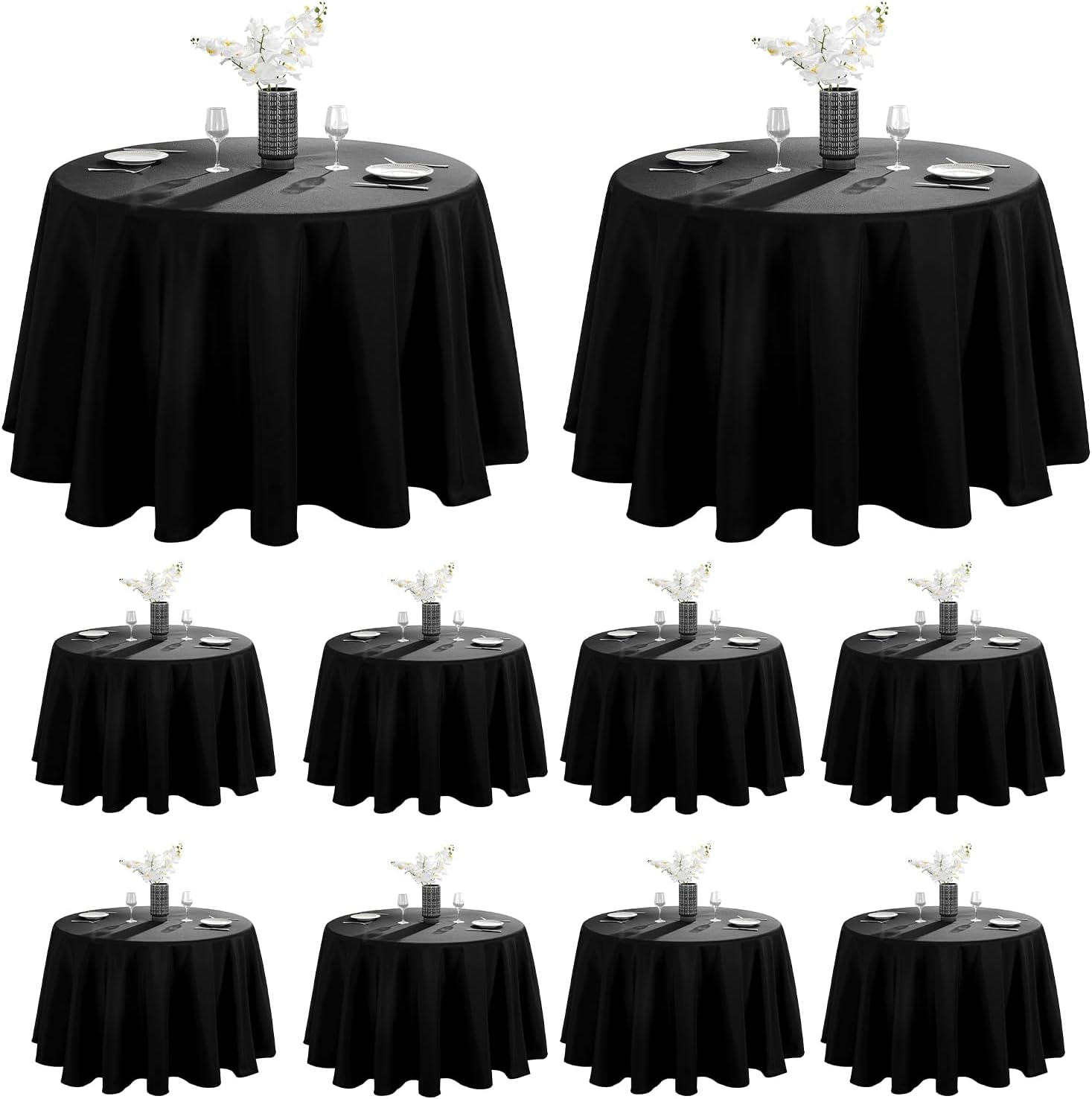 VidaFete 10 Pack 90in Round Tablecloths for Dining and Parties