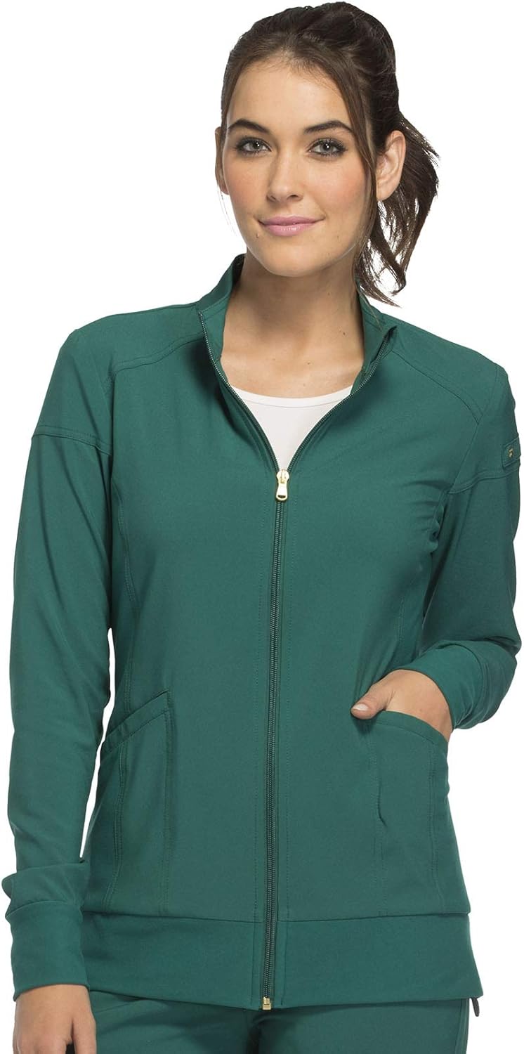 Cherokee Scrub Jackets for Women with Zip Front and Stretch Fabric