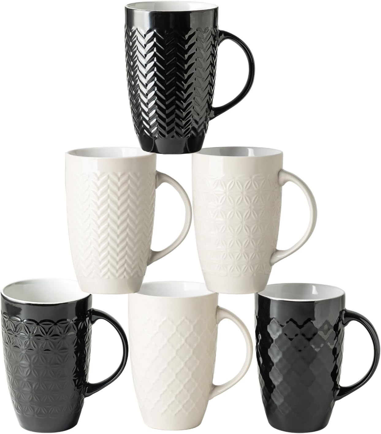 AmorArc Large Coffee Mugs Set of 6, 20oz Ceramic Mugs