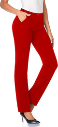 Tapata Women's Stretchy Straight Dress Pants with Pockets - Tall