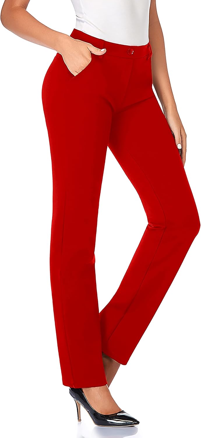 Tapata Women's Stretchy Straight Dress Pants for Office Work