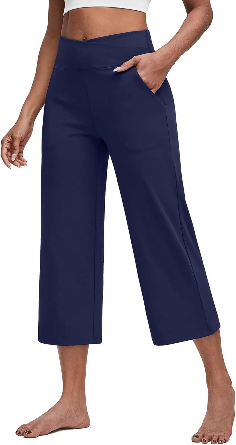 G4Free Capri Pants for Women - Stylish Wide Leg Yoga Capris