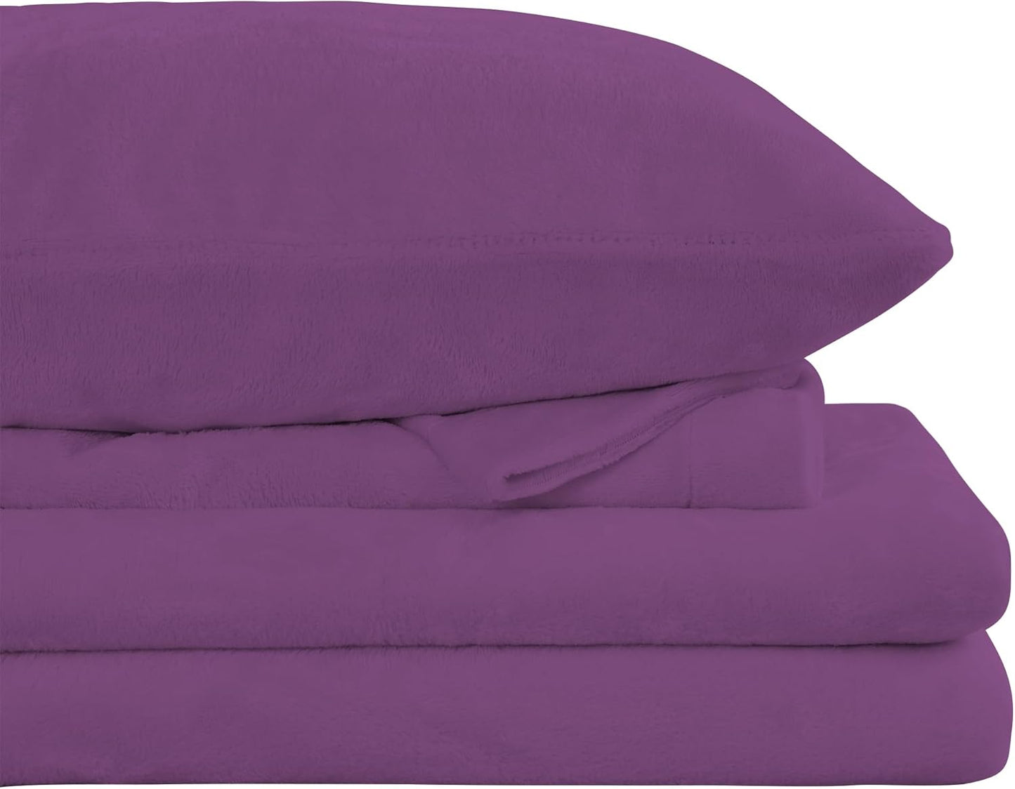 Viviland Plush Micro Fleece Queen Bed Sheet Set for Comfort