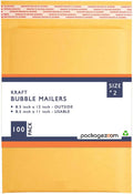 PackageZoom #2 8.5 x 12 Padded Envelopes Kraft Bubble Mailer 100 Pack