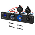4 in 1 ON/OFF Charger Socket Panel - DIY Dual USB Voltmeter Toggle