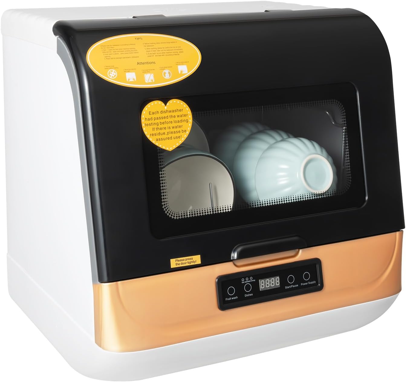 1200W Countertop Dishwasher with Large Capacity and Hot Air Dry