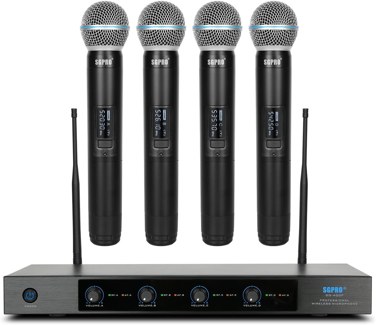 4-Channel Wireless Microphone System for Live Performance Events