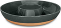 Ceramic Chips and Dip Serving Tray Charcoal - Large Divided Bowl