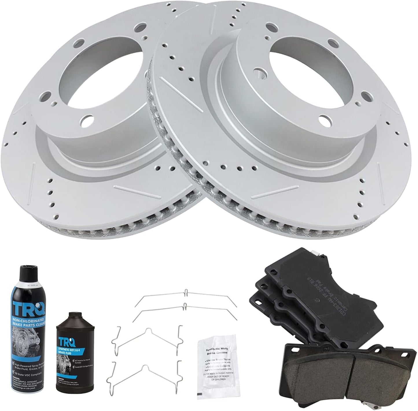 TRQ Front Brake Pad & Rotor Kit for Lexus & Toyota Vehicles