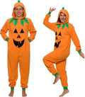 Slim Pumpkin Adult Onesie Costume - Jack O Lantern One-Piece