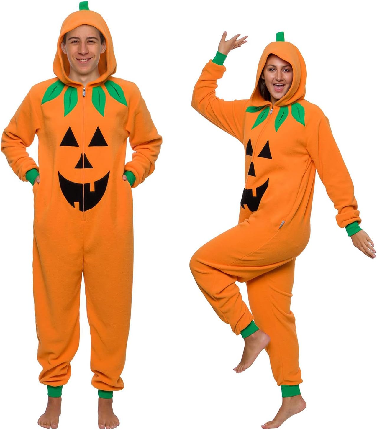 Funziez Slim Pumpkin Adult Onesie for Halloween Fun and Comfort