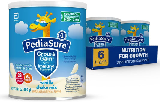 PediaSure Grow & Gain Shake Mix for Kids Nutrition, Vanilla