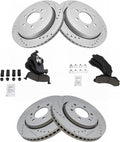 TRQ Front and Rear Performance Brake Pad & Rotor Kit - Ceramic Vented