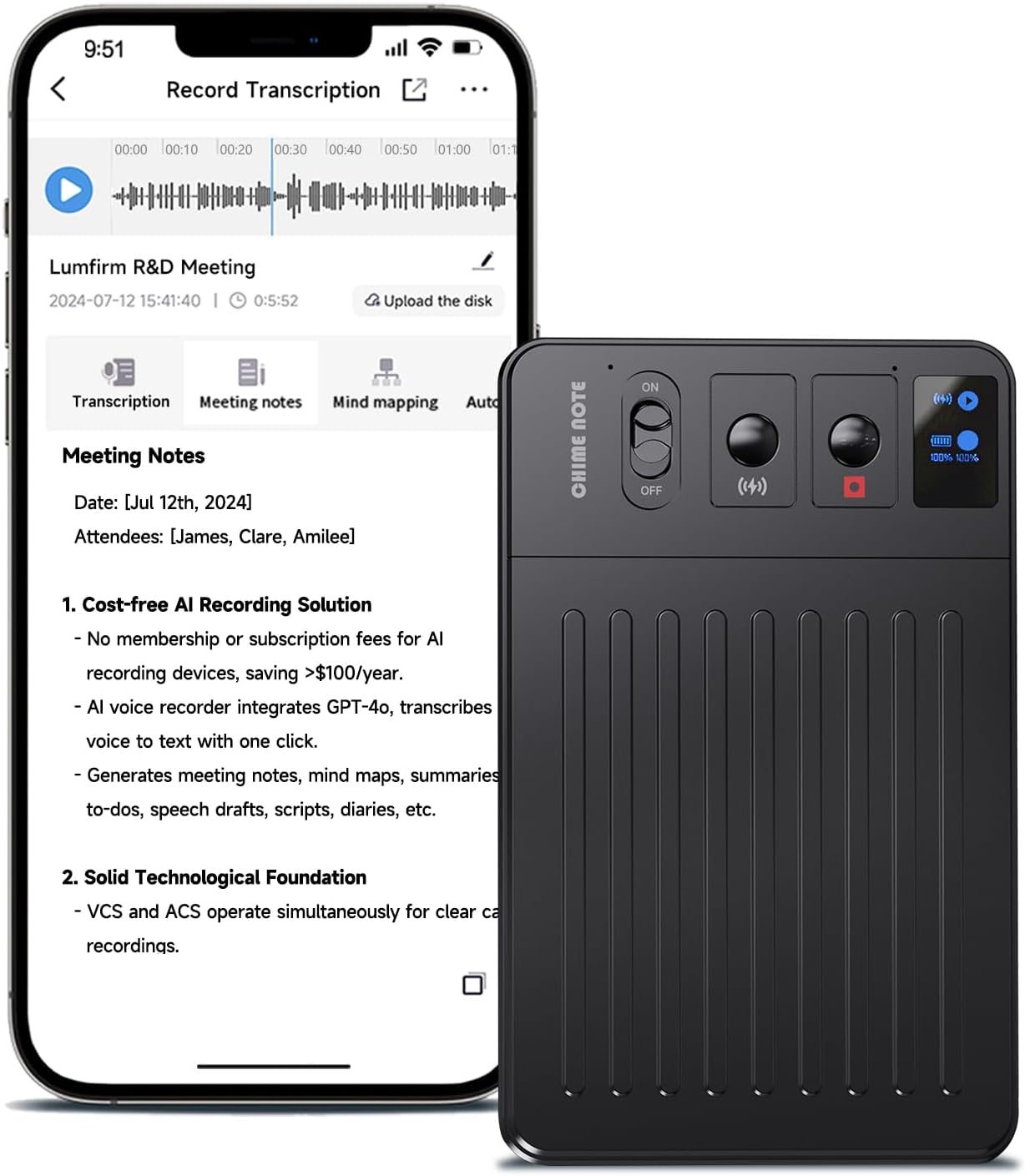 AI Voice Recorder with Transcription and Summarization Features