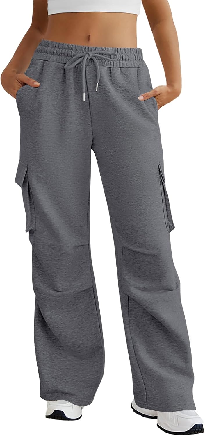 Wide Leg Cargo Sweatpants for Women with Pockets and Style