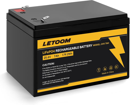24V LiFePO4 Battery Pack by letoom for Deep Cycle Use