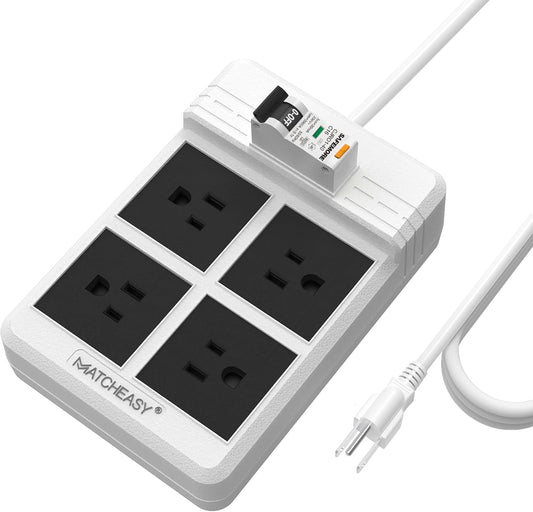 GFCI Power Strip with 4 Outlets and 6.56 FT Cord for Safety