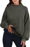 Womens Oversized Turtleneck Sweatshirt - Soft Fleece Pullover