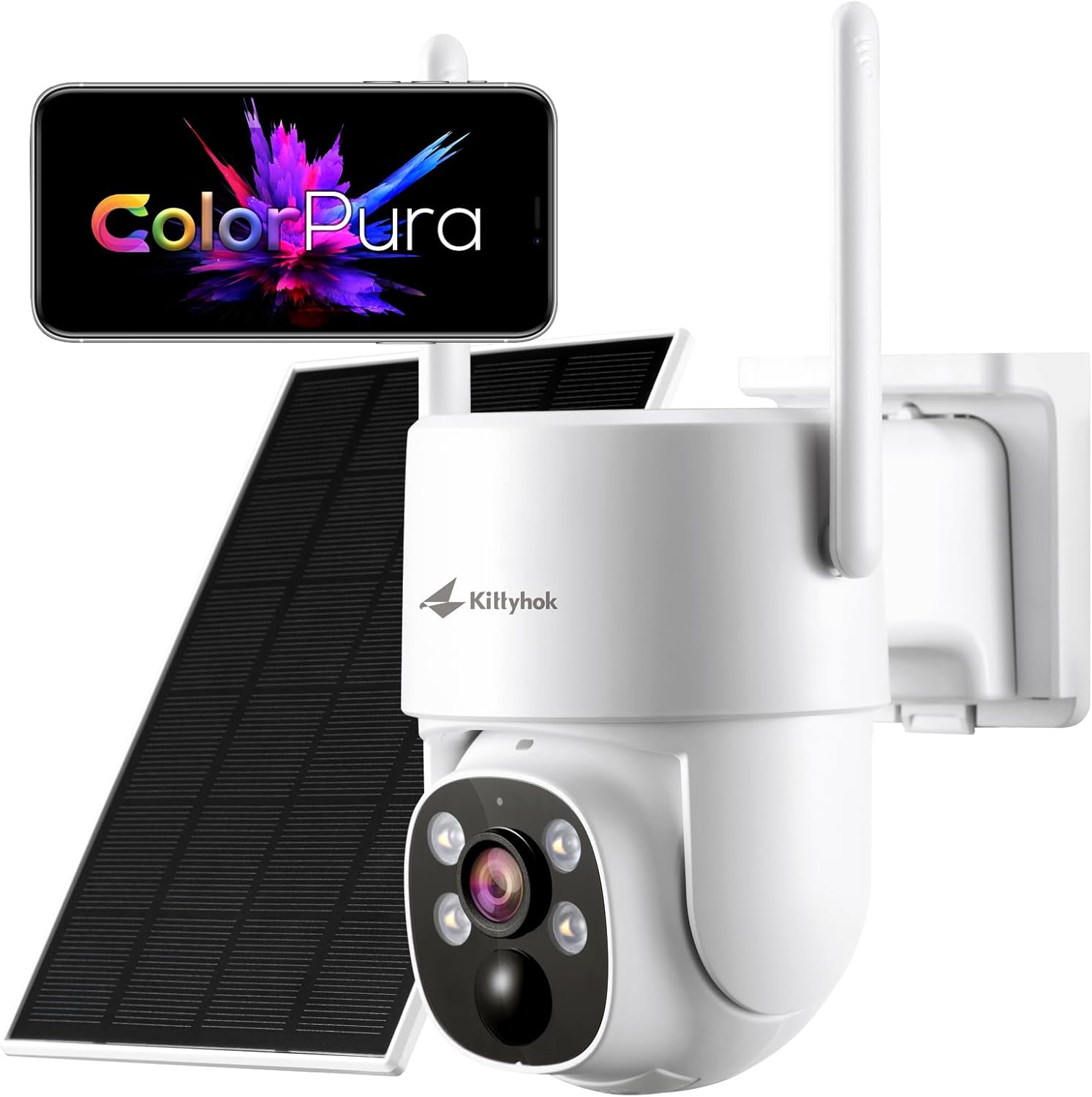 Kittyhok ColorPura Solar Security Camera with Pro Night Vision