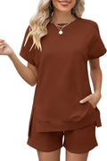 LOMON Womens Summer 2 Piece Loungewear Set - Comfortable Everyday Wear