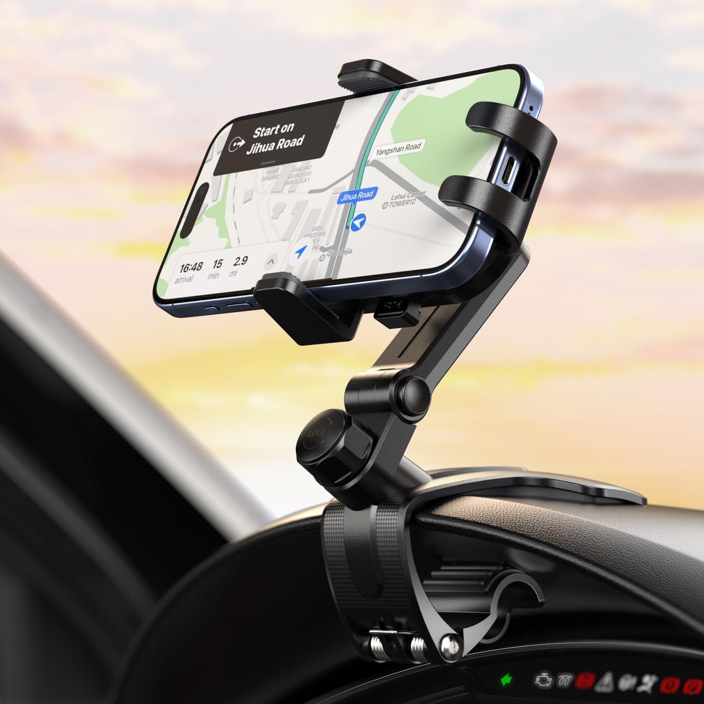 360 Rotating One-Handed Car Phone Holder by NIYEVN