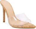 Women Clear Pointed Toe Stiletto Mules - 4in Transparent Heels