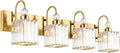 Ralbay Crystal Gold 4-Light Vanity Lights - Modern Bathroom Glow