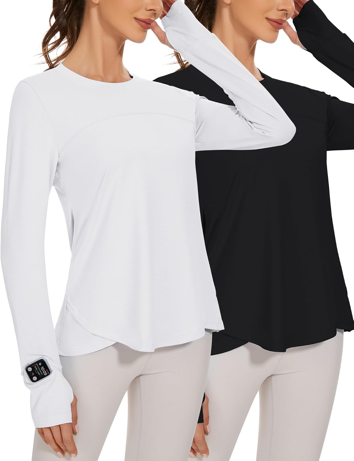 Blingfit Women's Long Sleeve Workout Tops for Sun Protection