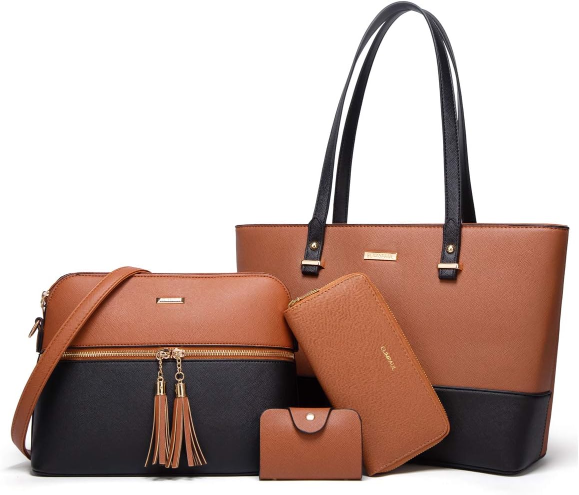 Women Fashion Handbags Set 4pcs Tote Bag Shoulder Purse