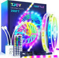 TJOY 200ft LED Strip Lights RGB Color Changing - Long Room Ambience